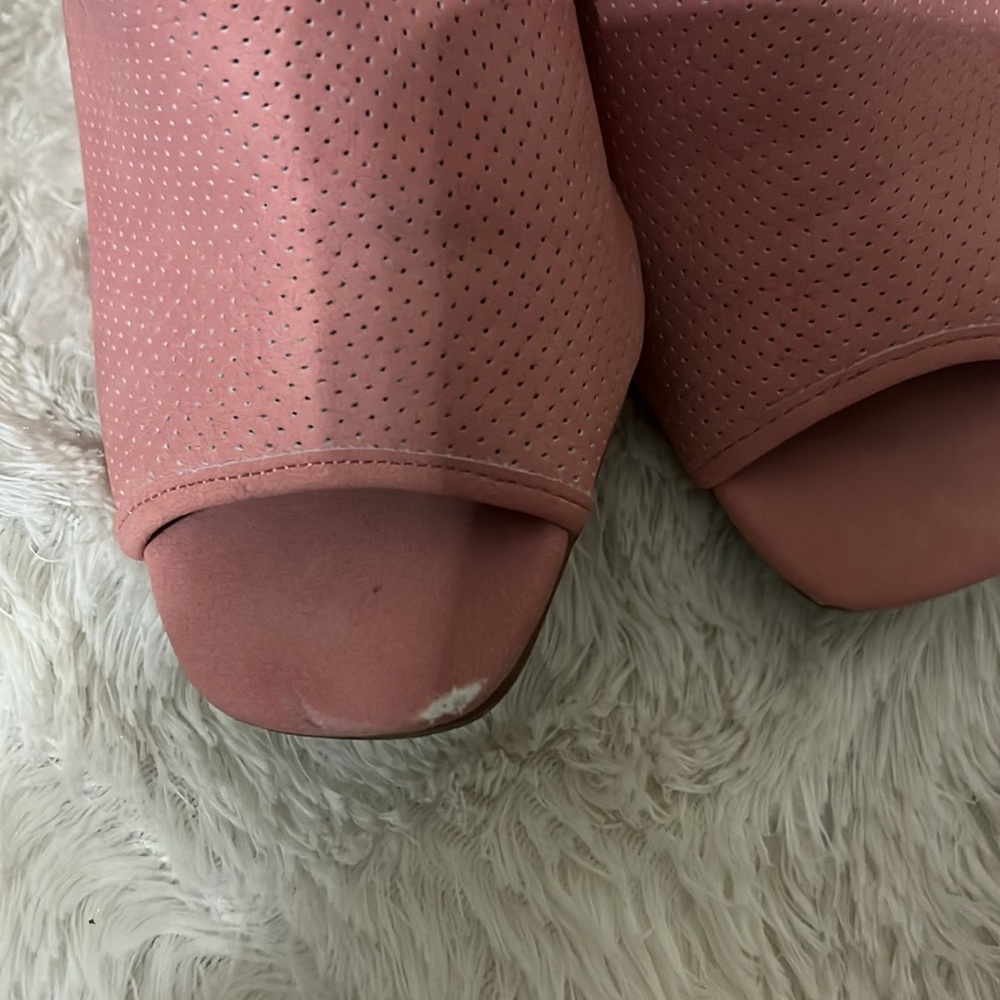 Pink Open Toe Open Heel. Block Heel Shoe - image 2